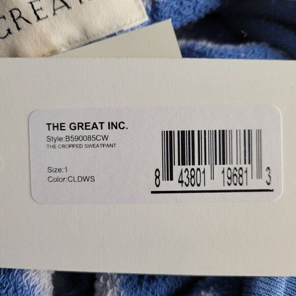 The Great Womens Sweatpants The Cloud Cropped Jogger Whimsical Fairycore Blue S - Picture 11 of 14